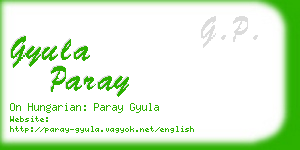 gyula paray business card